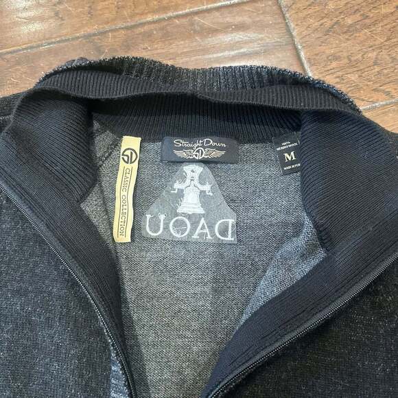 Straight Down High Quality Fraternity Black Full Zip Pullover - Picture 5 of 5